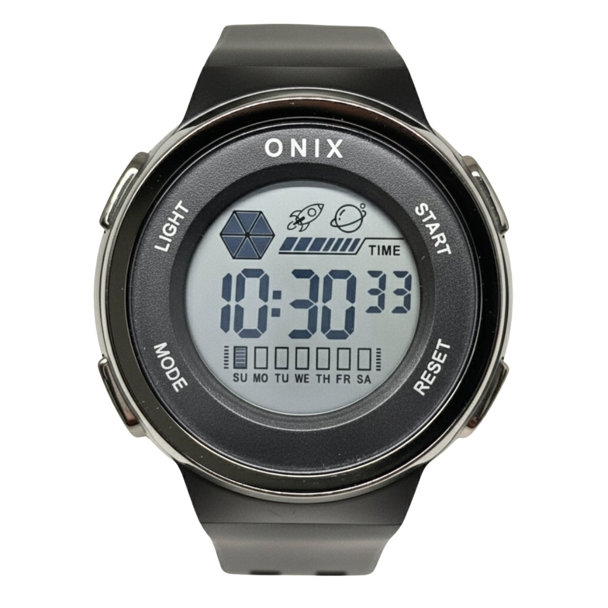 Relógio Masculino Onix Digital IT-1808 Preto e Prata Cinza 3