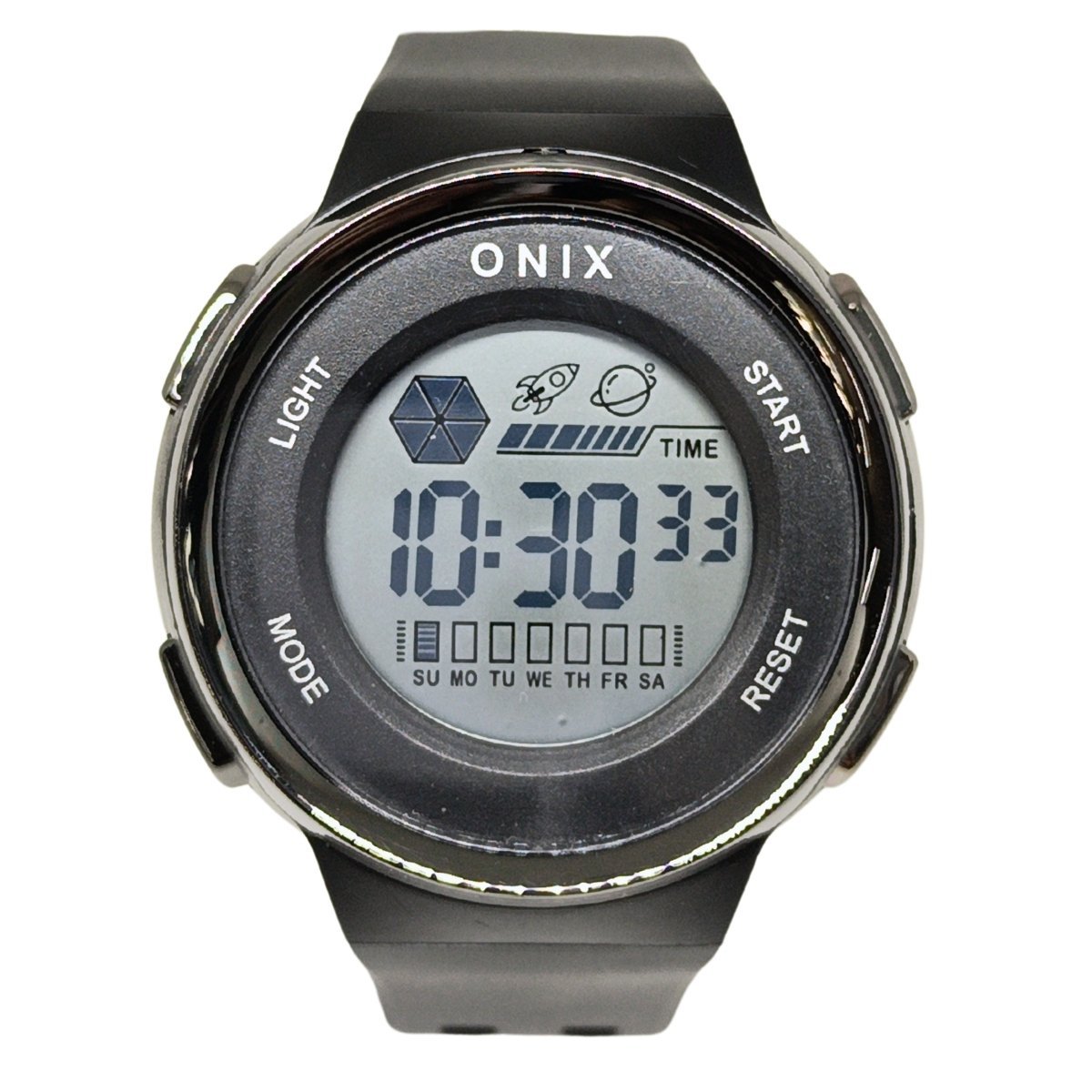 Relógio Masculino Onix Digital IT-1808 Preto e Prata Cinza 4
