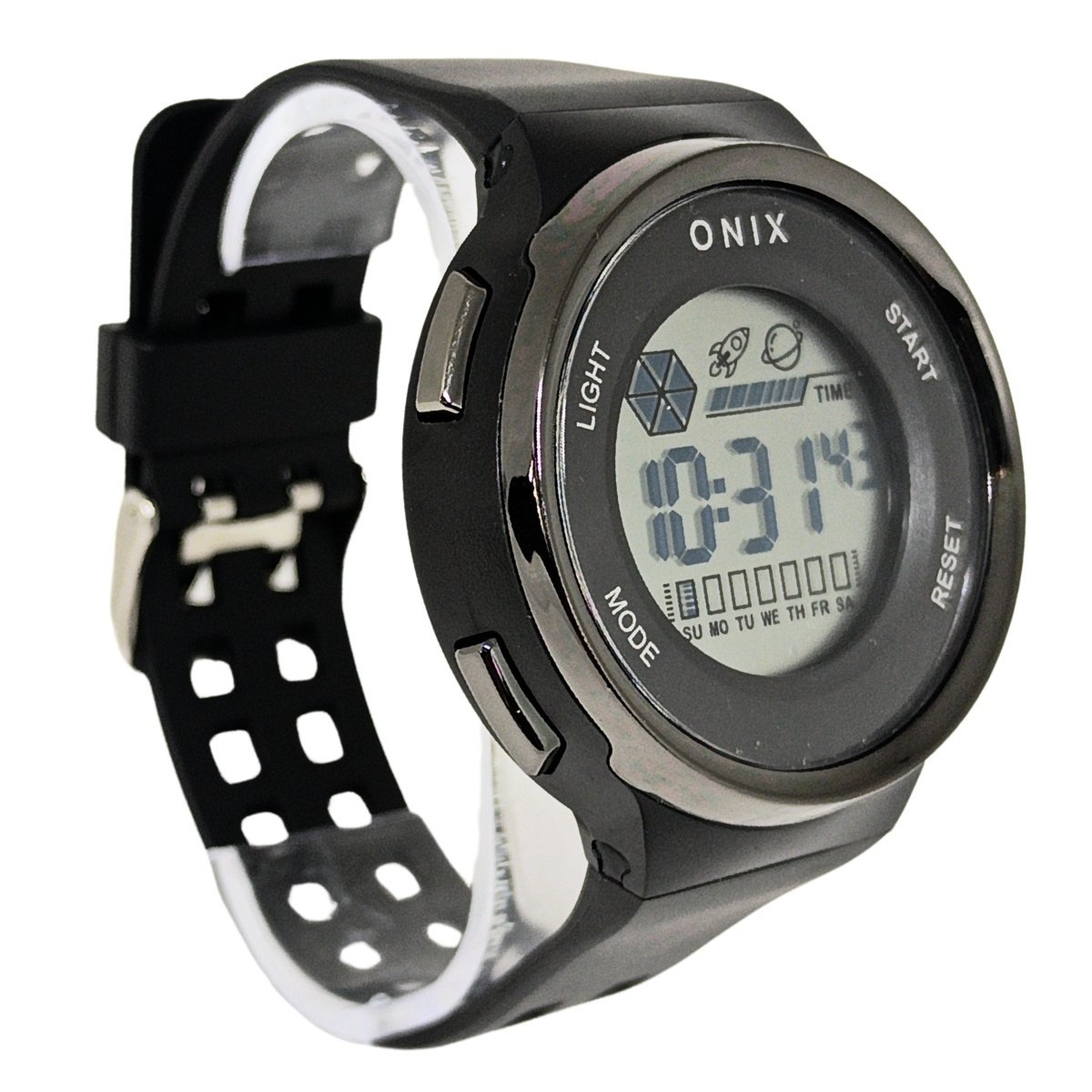 Relógio Masculino Onix Digital IT-1808 Preto e Prata Cinza 5