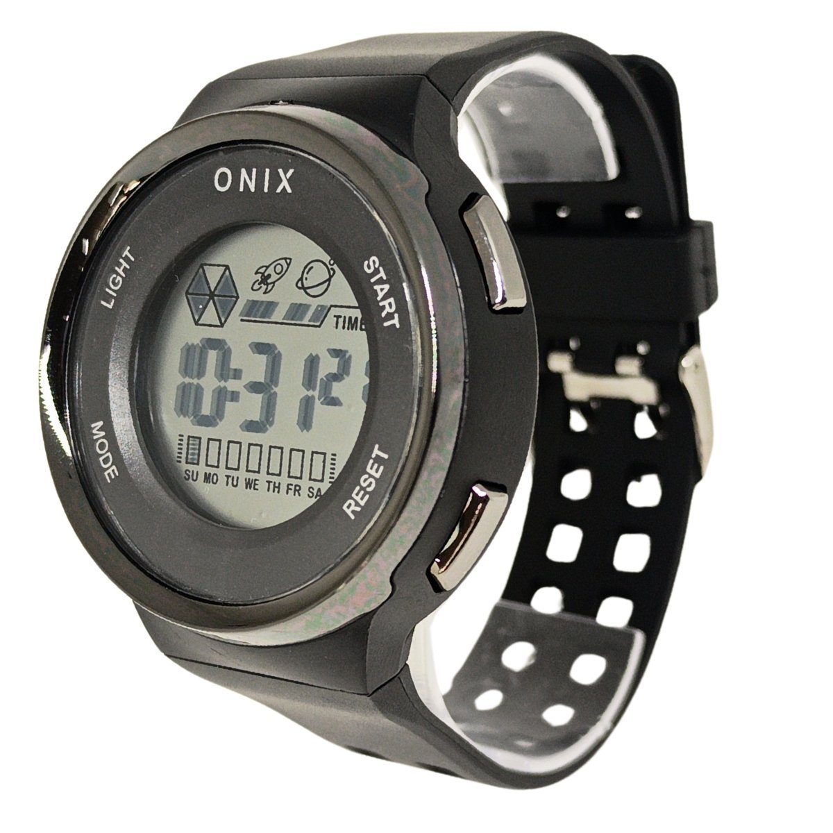 Relógio Masculino Onix Digital IT-1808 Preto e Prata Cinza 6