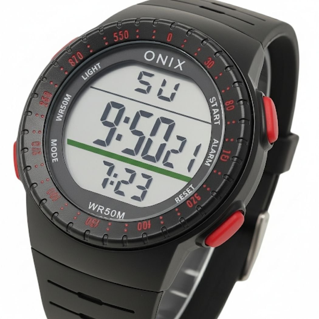Relógio Masculino Onix Digital IT-361 Preto e Vermelho Preto 2