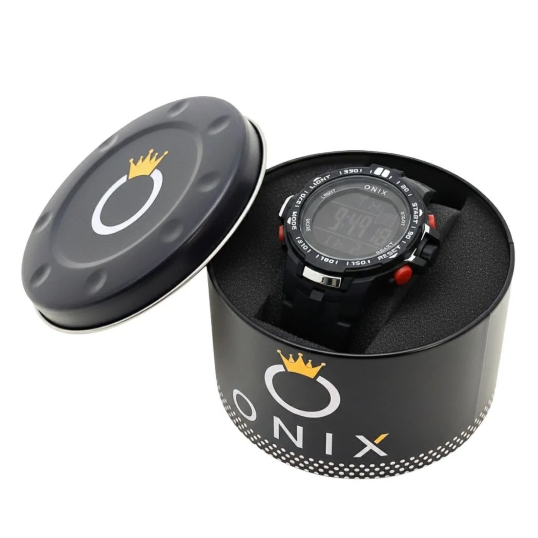 Relógio Masculino Onix Digital IT-379H Preto e Vermelho Preto 2