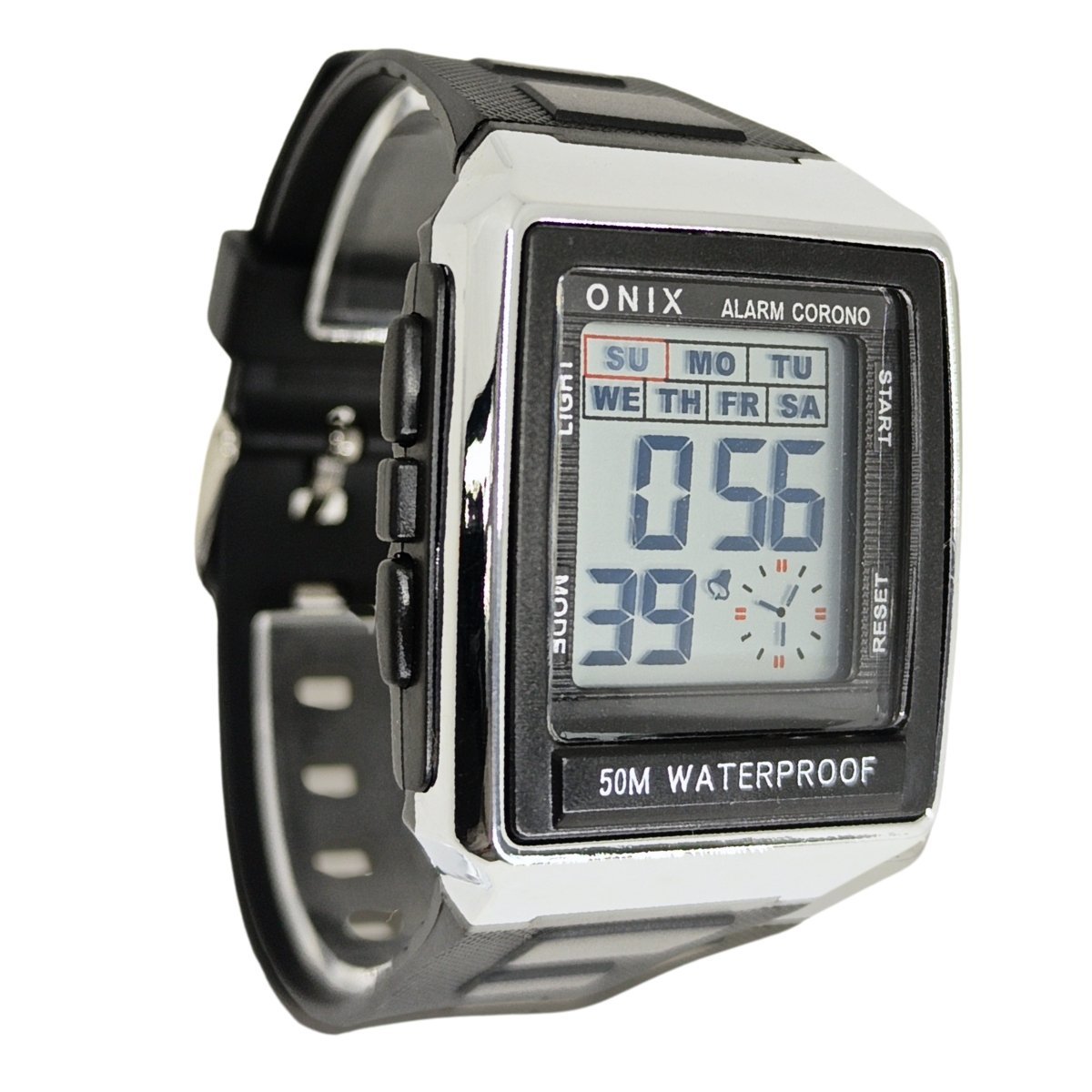 Relógio Masculino Onix Digital IT-1805 Prata e Preto Prata 4