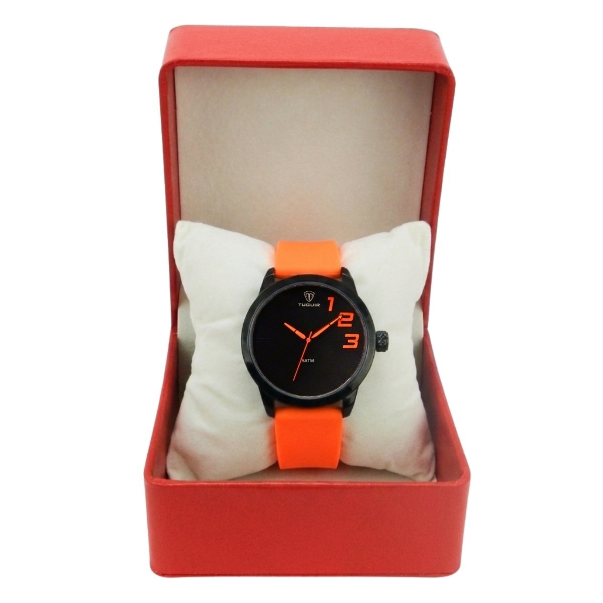 Relógio Masculino Tuguir Analógico TG224 Laranja e Preto Preto 2