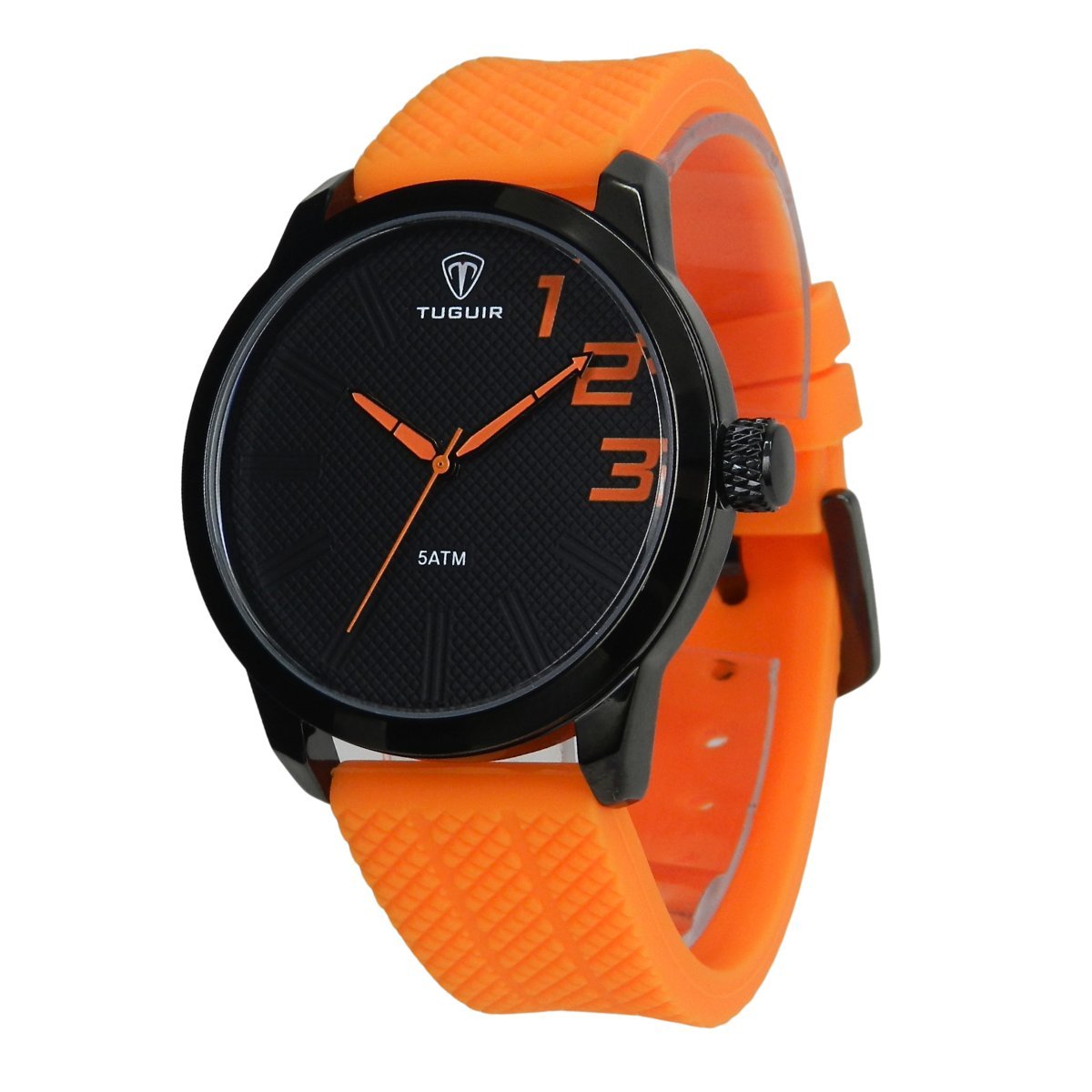 Relógio Masculino Tuguir Analógico TG224 Laranja e Preto Preto 5