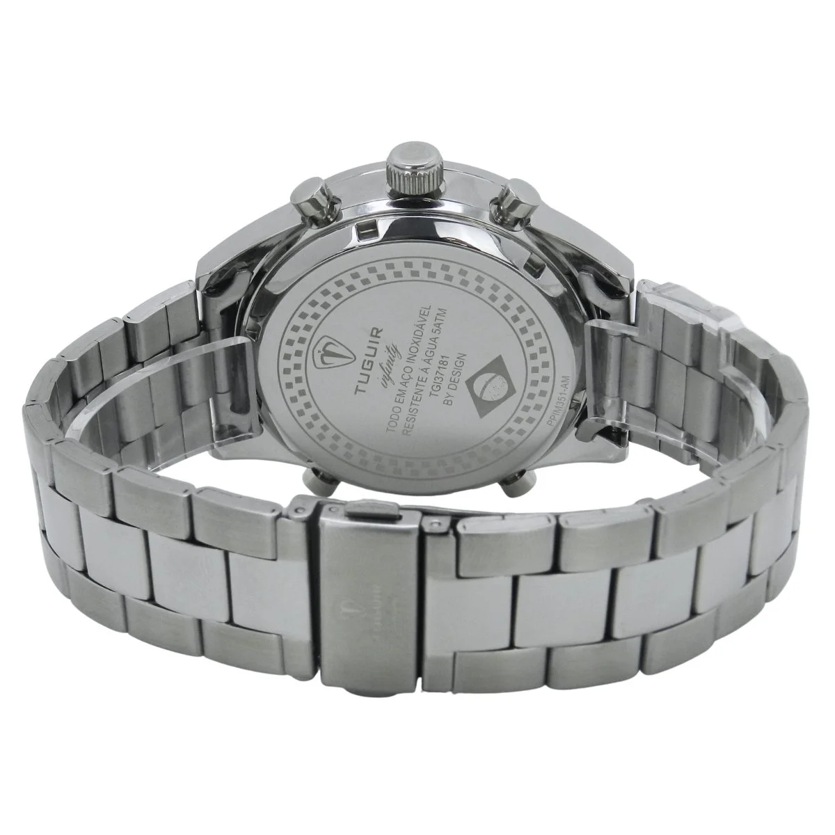 Relógio Masculino de Aço Tuguir AnaDigi Infinity GCS-1265 Prata e Preto Prata 6