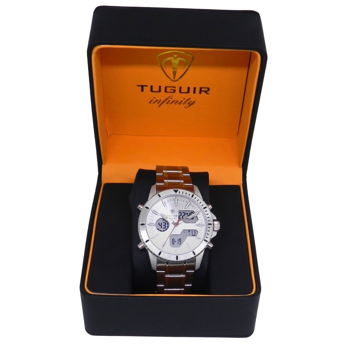 Relógio Masculino de Aço Tuguir AnaDigi Infinity GCS-1274 Prata Prata 2