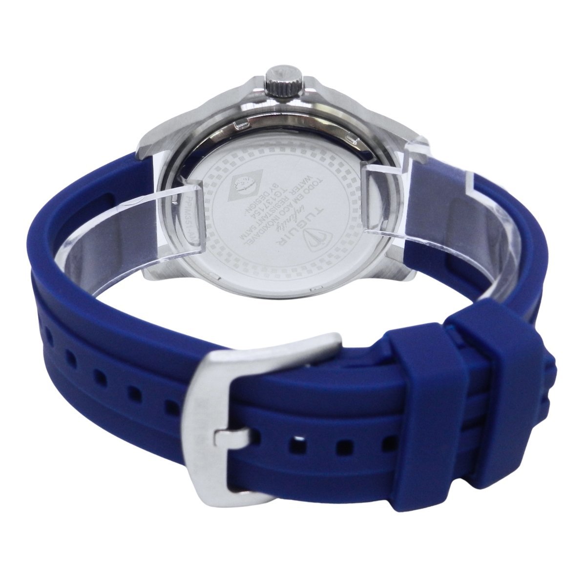 Relógio Masculino de Aço Tuguir Analógico Infinity 9169C Prata e Azul e Amarelo Prata 6