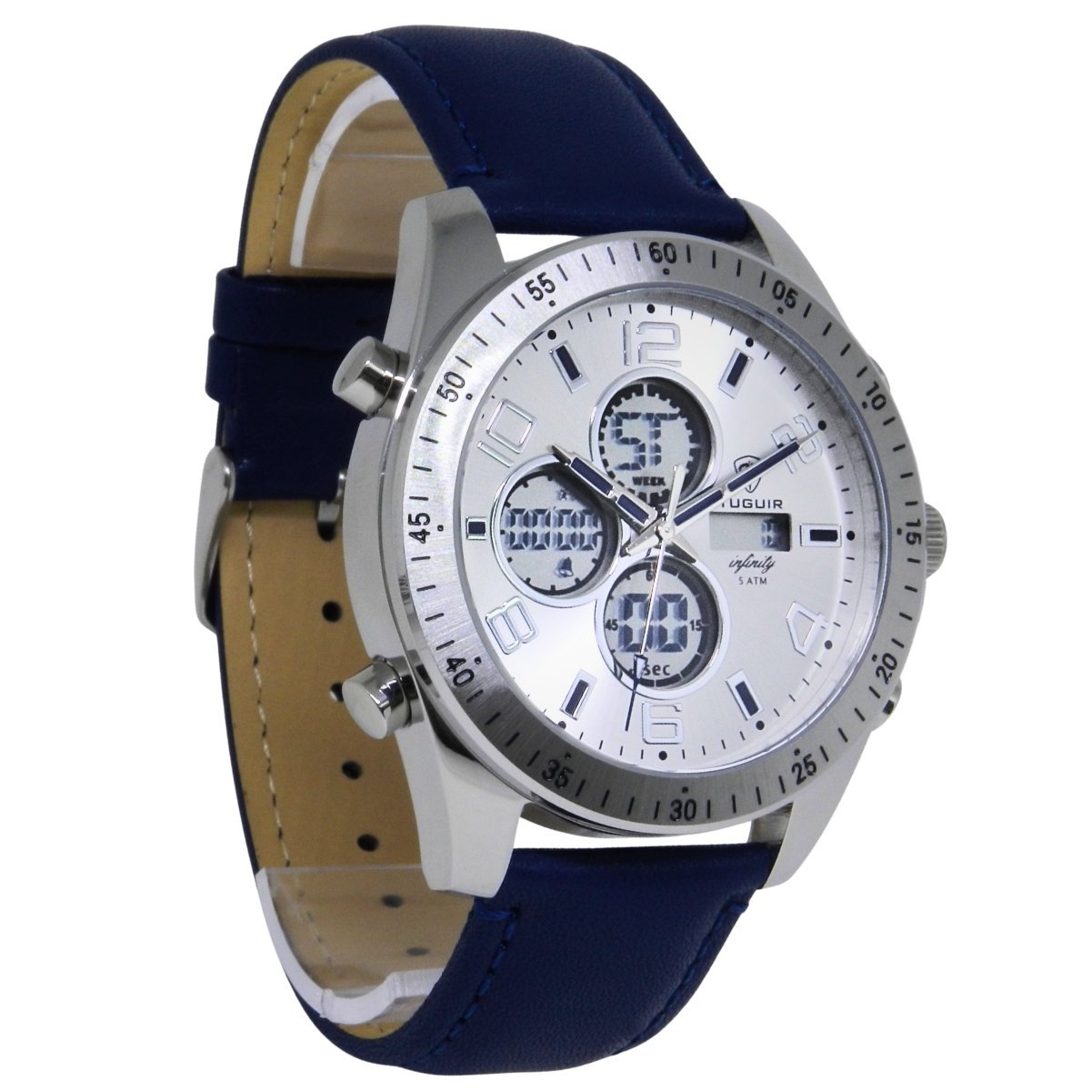 Relógio Masculino de Aço Tuguir AnaDigi Infinity GCS-1274 Prata Prata 4