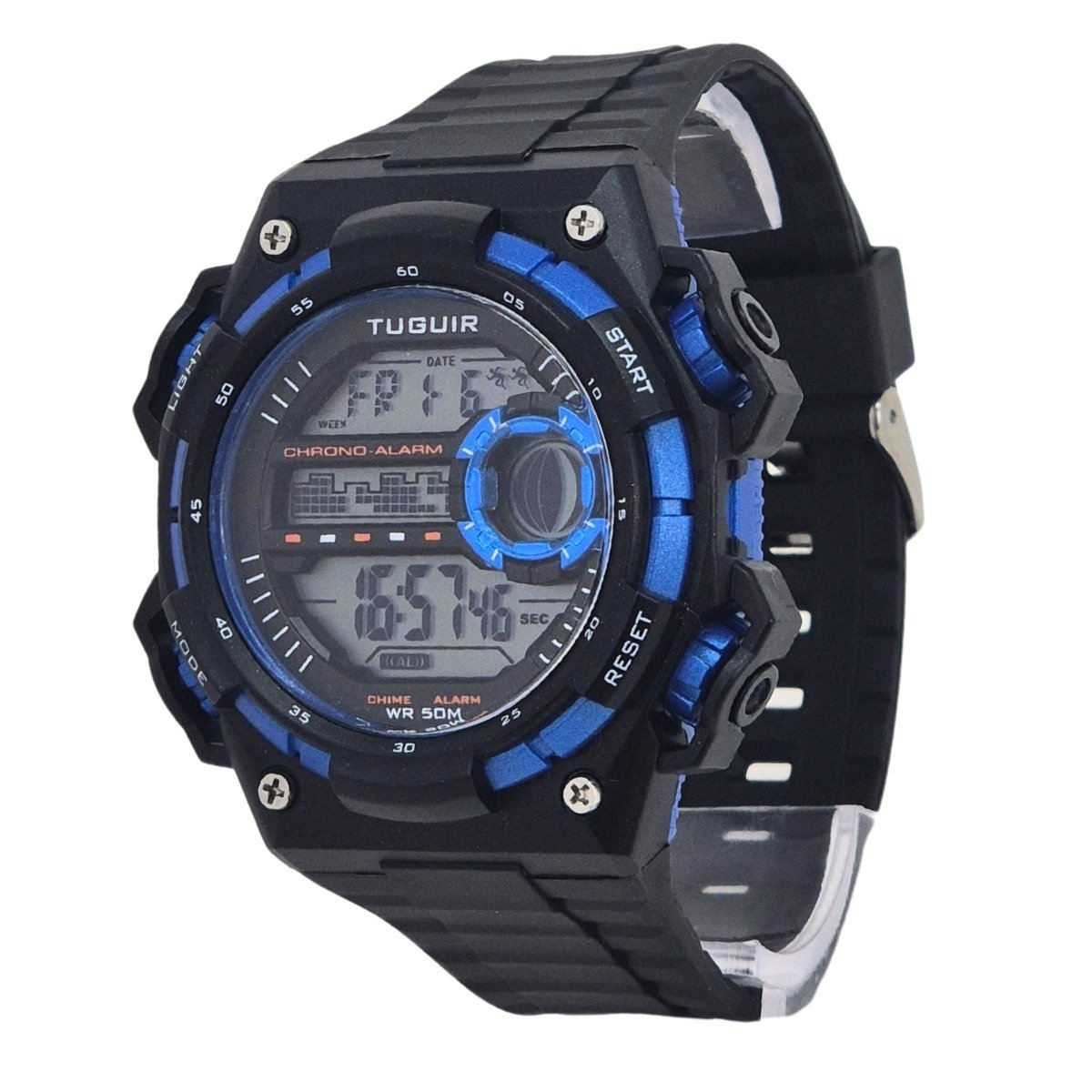Relógio Masculino Tuguir Digital TG30458 Preto e Azul Preto 3