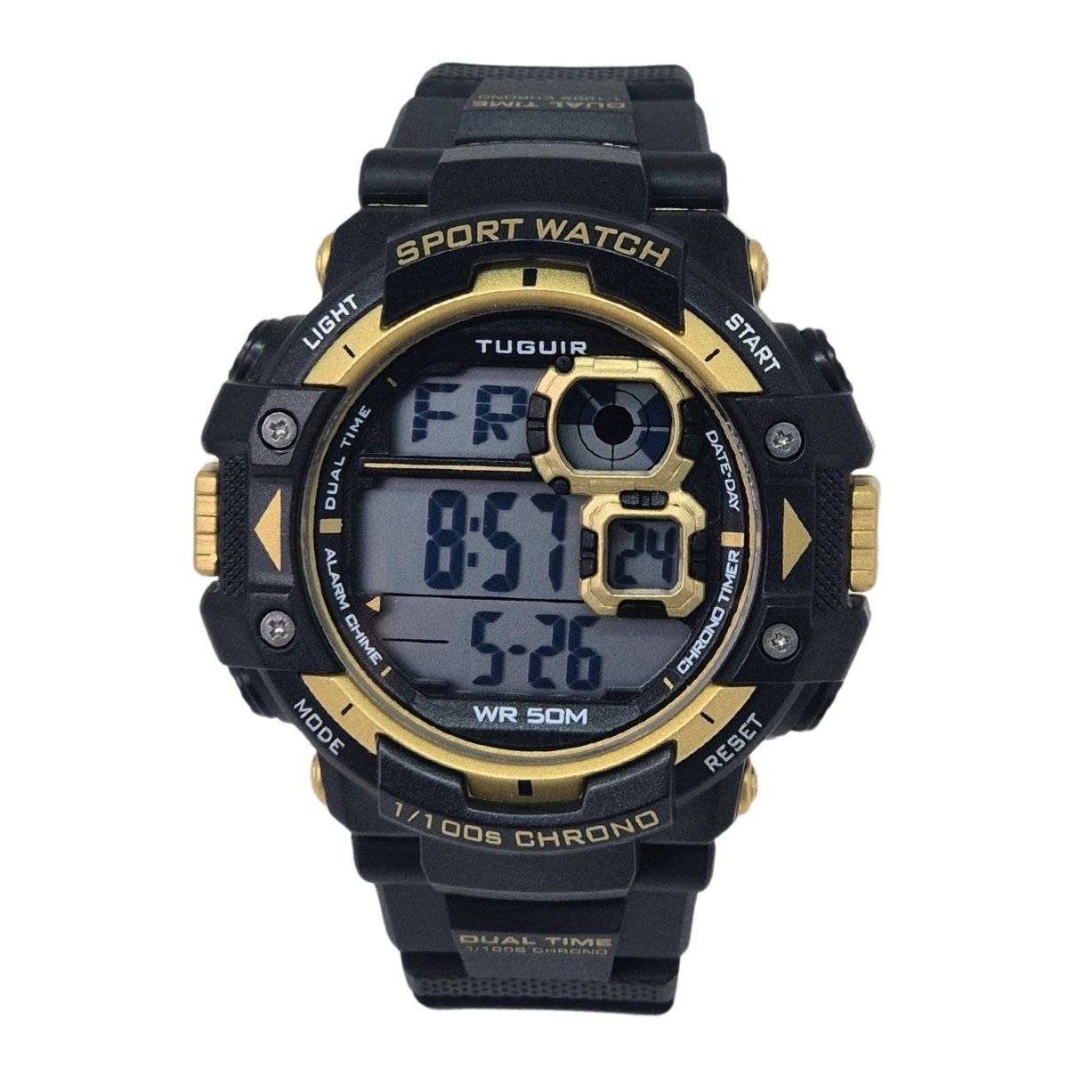 Relógio Masculino Tuguir Digital TG30461 Preto e Dourado