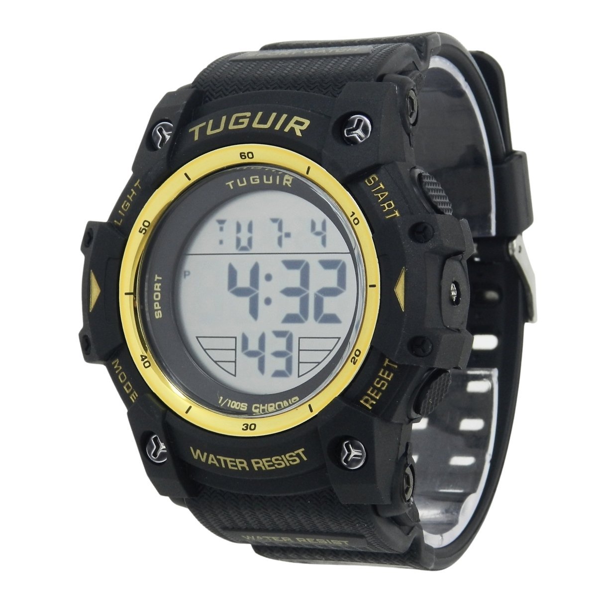 Relógio Masculino Tuguir Digital TG30454 Preto e Dourado Preto 3