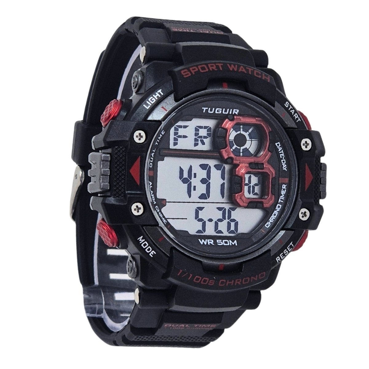 Relógio Masculino Tuguir Digital TG30460 Preto e Vermelho Preto 2