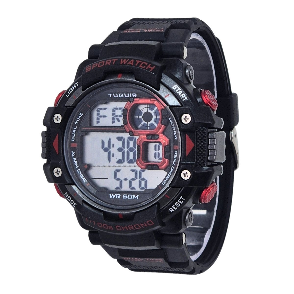 Relógio Masculino Tuguir Digital TG30460 Preto e Vermelho Preto 3