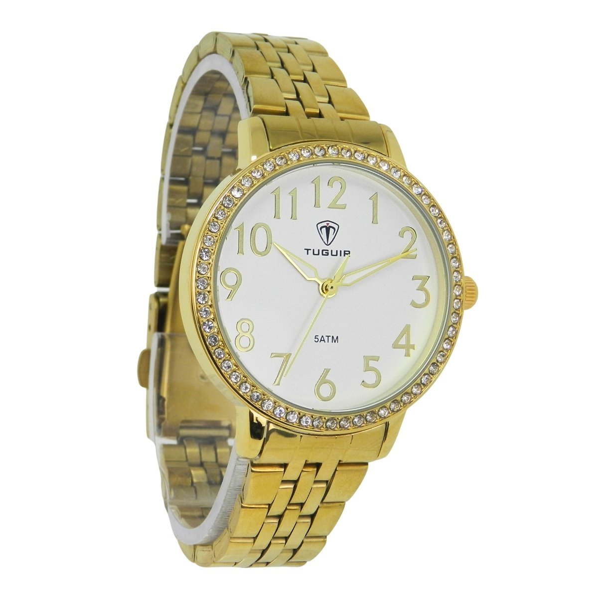 Relógio Feminino Tuguir Analógico TG178-2C Dourado e Branco Dourado 5