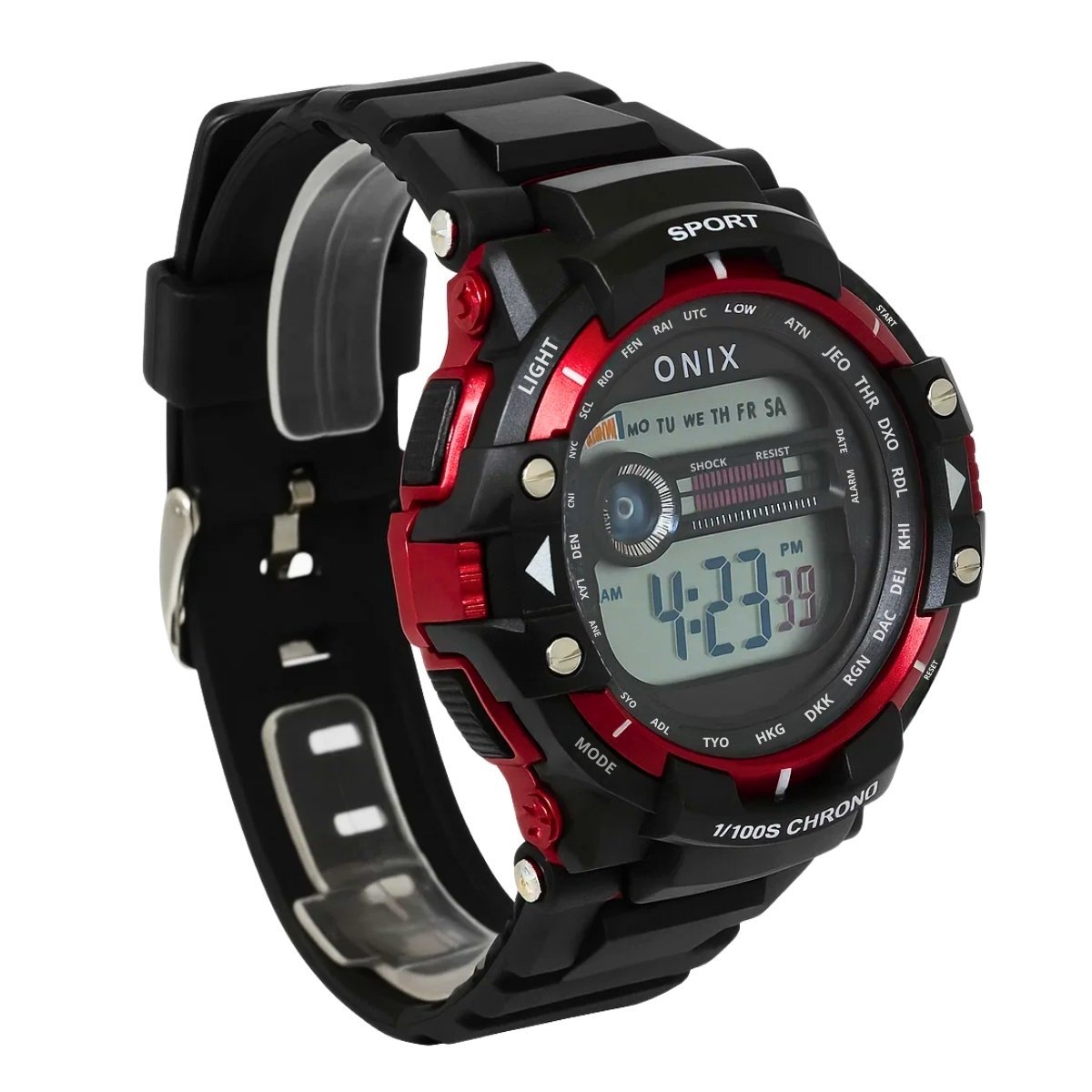 Relógio Masculino Onix Digital IT-840?2801? Preto e Vermelho Preto 3