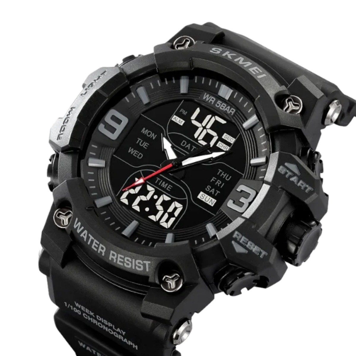 Relógio Masculino Skmei AnaDigi 2222 Preto Preto 3