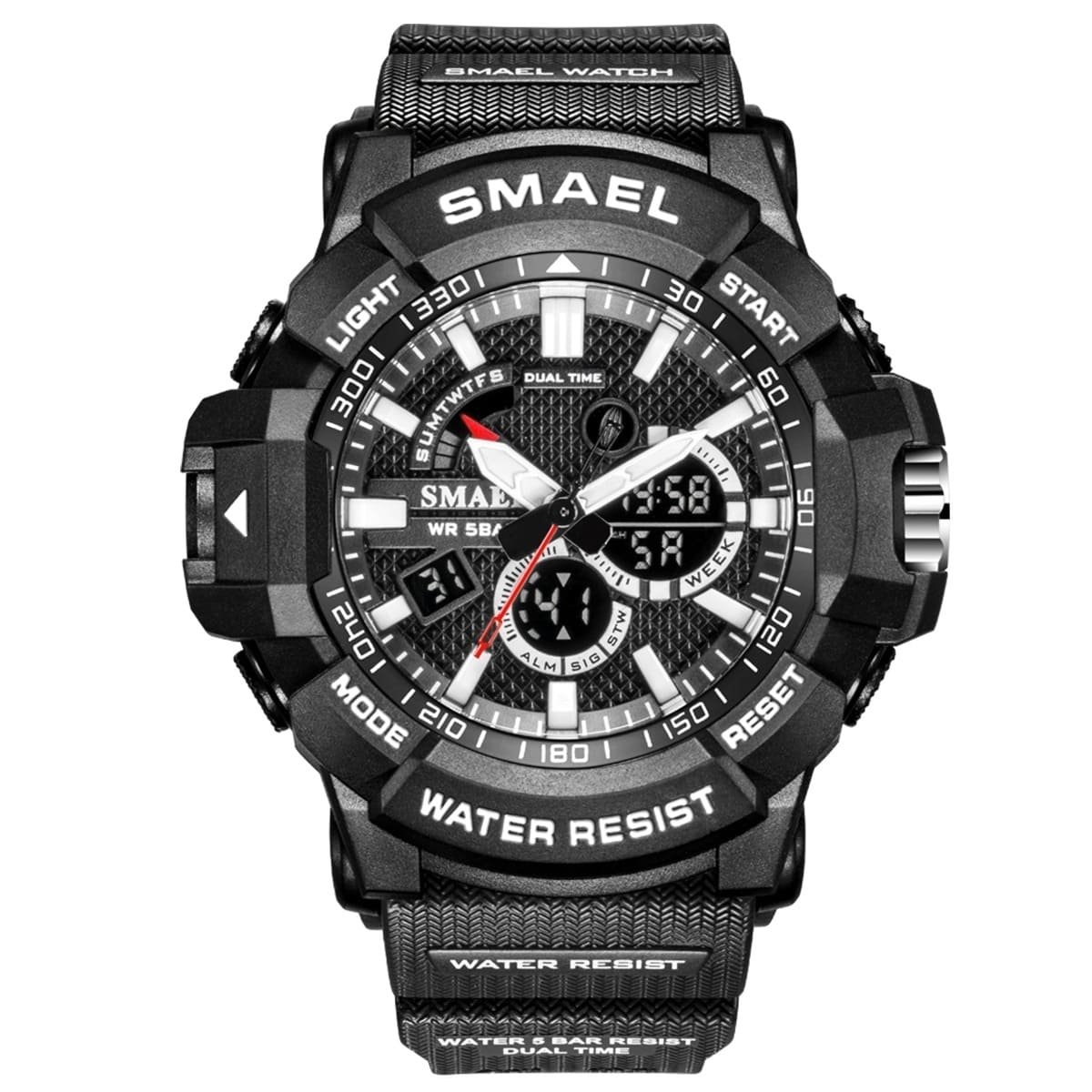 Relógio Masculino Smael AnaDigi 8036 Preto e Branco