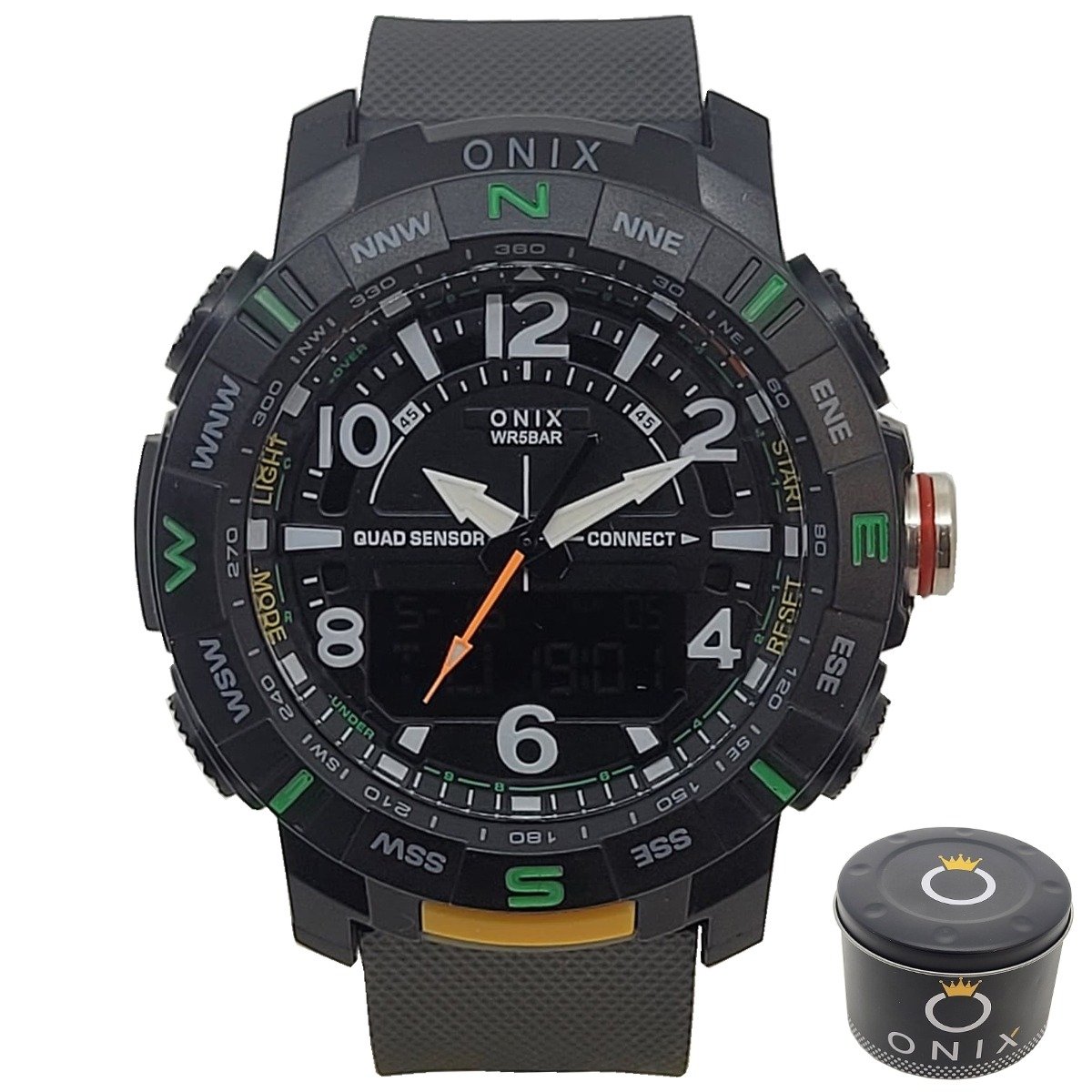 Relógio Masculino Onix AnaDigi OX125 Preto Preto 4