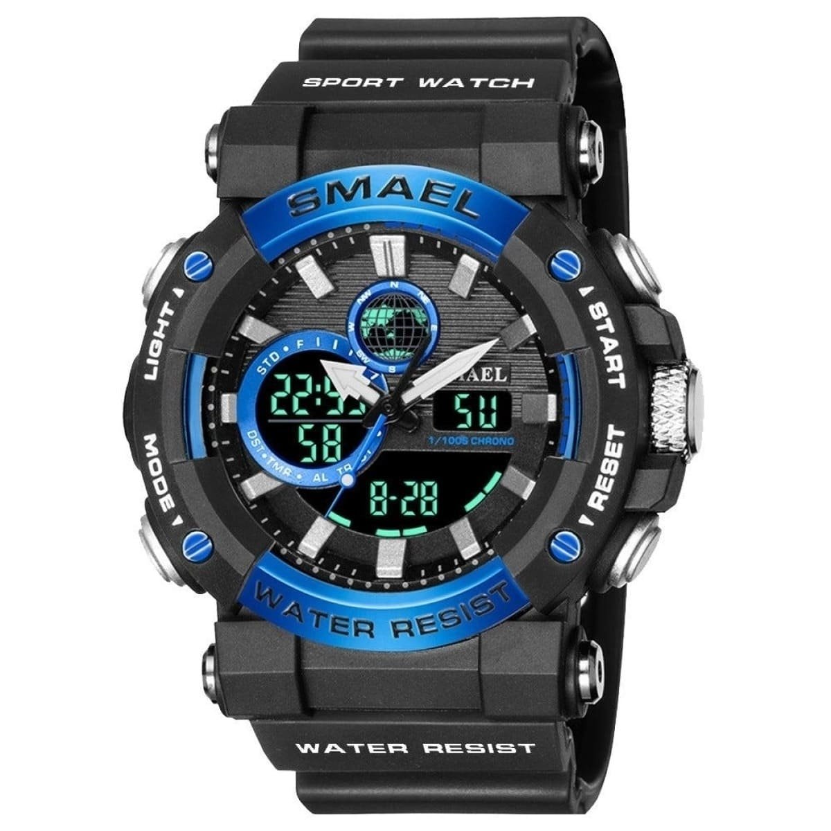 Relógio Masculino Smael AnaDigi 8048 Preto e Azul