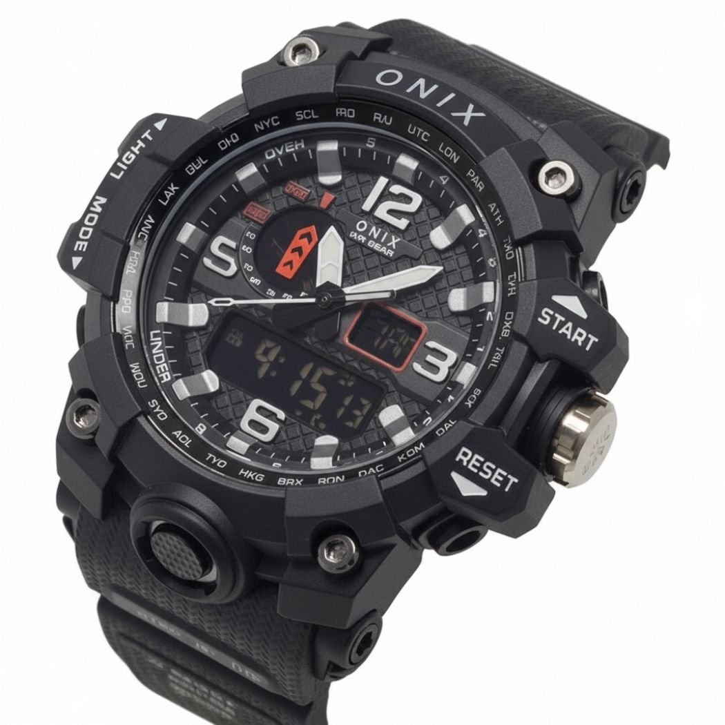 Relógio Masculino Onix AnaDigi OX121 Preto Preto 2