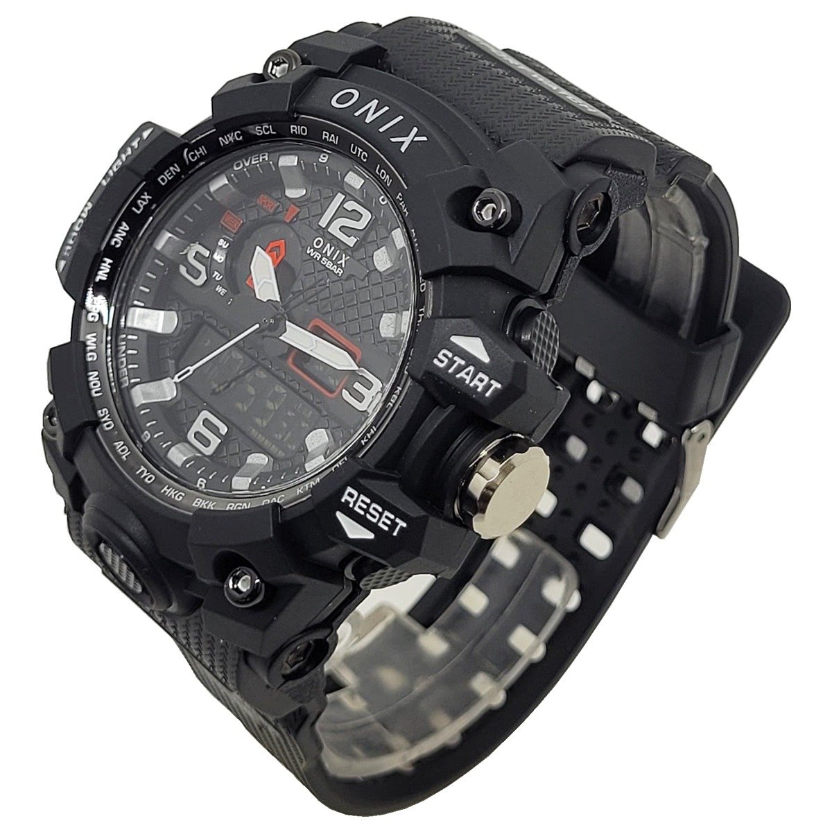 Relógio Masculino Onix AnaDigi OX121 Preto Preto 3