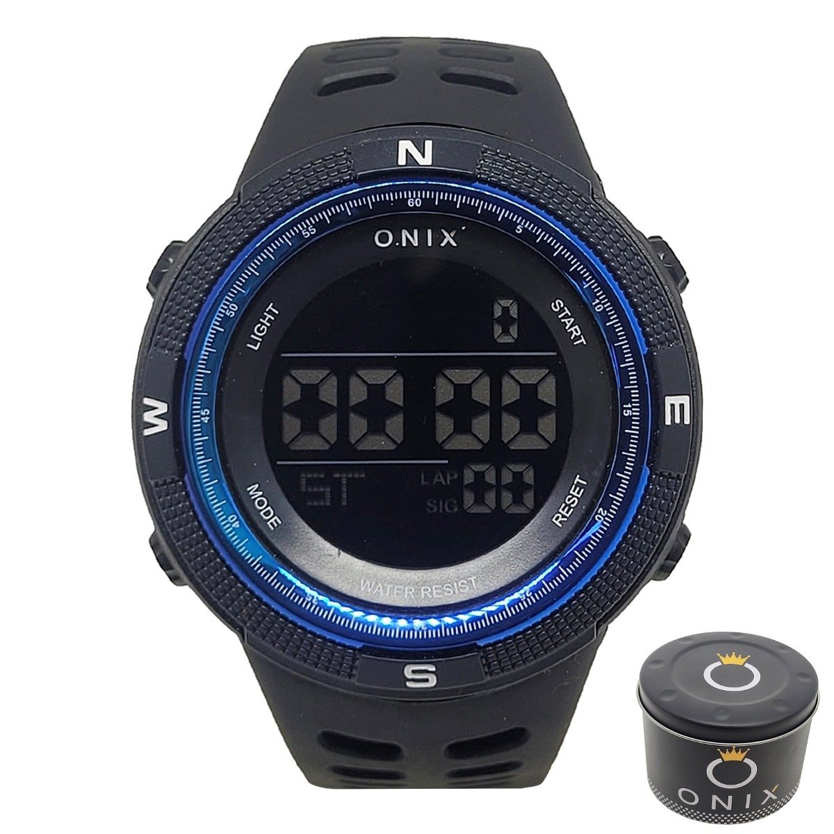 Relógio Masculino Onix Digital OX102 Preto e Azul Preto 5