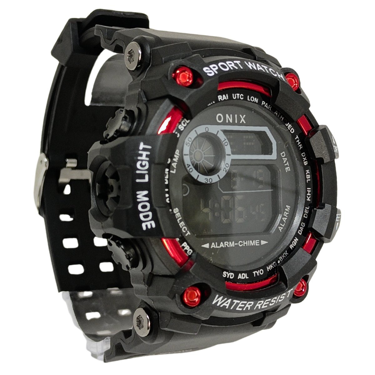 Relógio Masculino Onix Digital IT-1307H?0183? Preto e Vermelho Preto 3