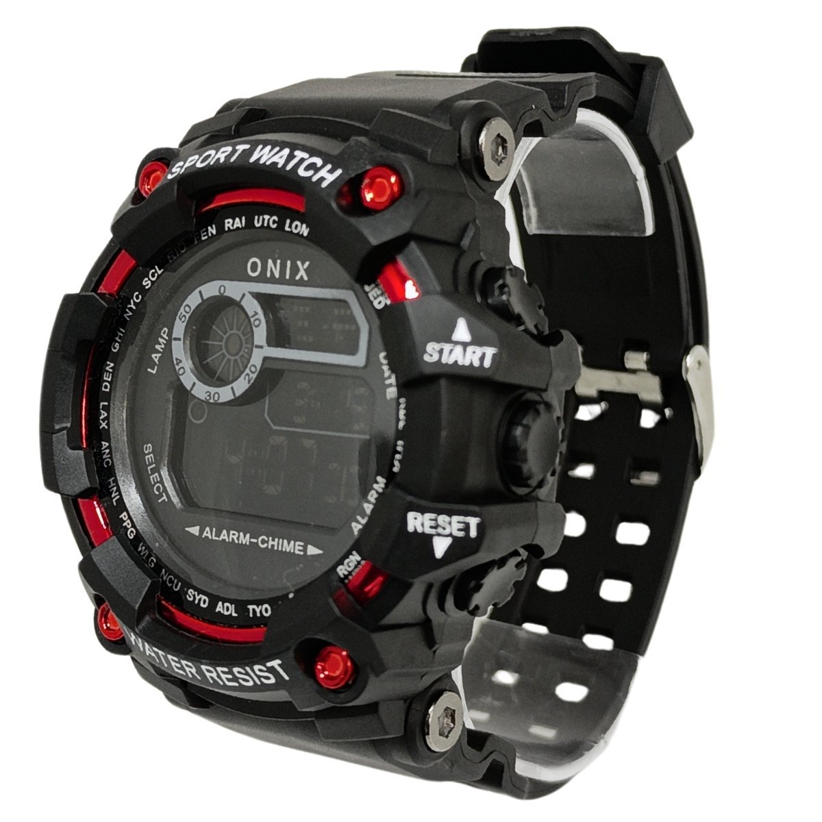Relógio Masculino Onix Digital IT-1307H?0183? Preto e Vermelho Preto 4