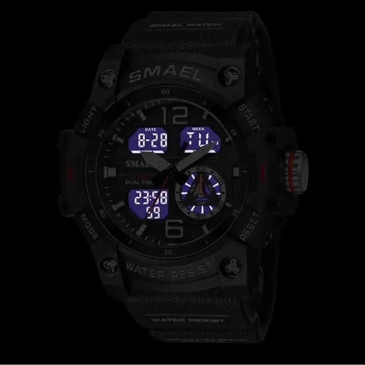 Relógio Masculino Smael AnaDigi 8007 Verde Camuflado e Preto Preto 4