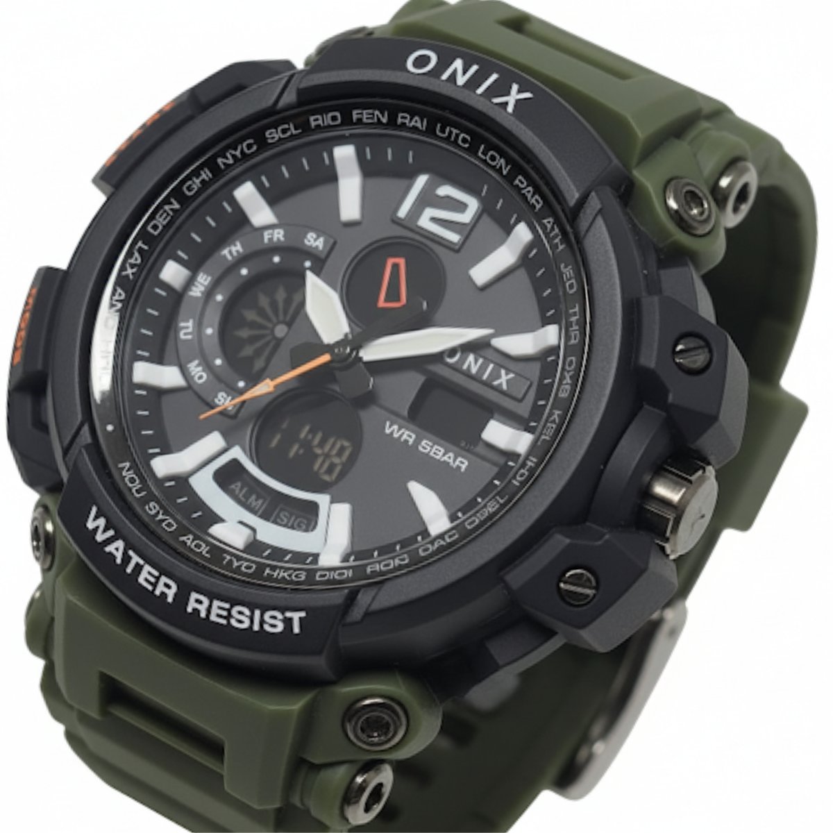 Relógio Masculino Onix AnaDigi OX124 Verde e Preto Preto 2