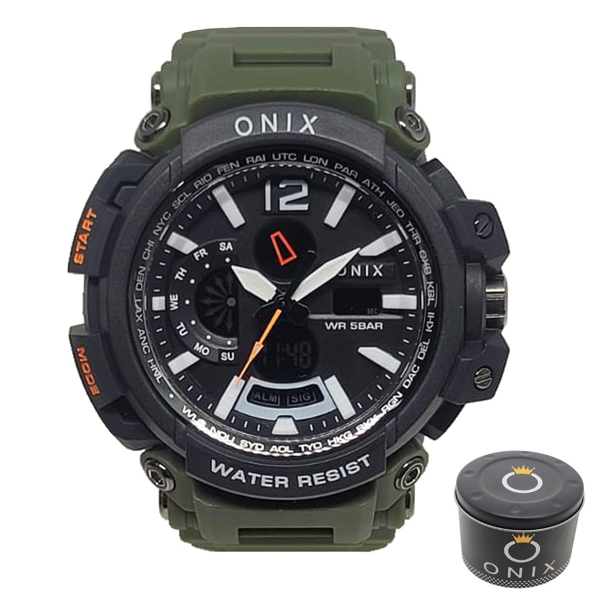 Relógio Masculino Onix AnaDigi OX124 Verde e Preto Preto 4