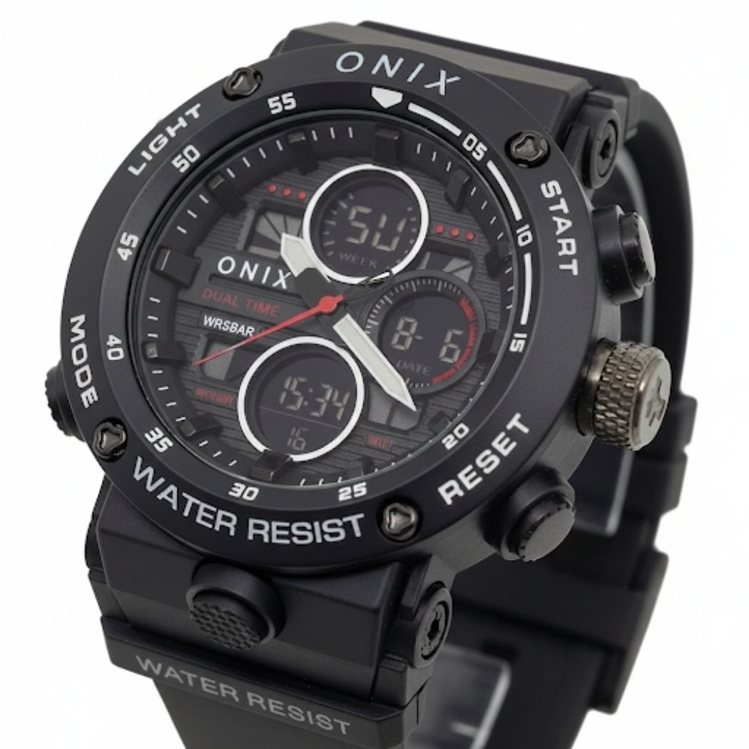Relógio Masculino Onix AnaDigi OX116 Preto Preto 2