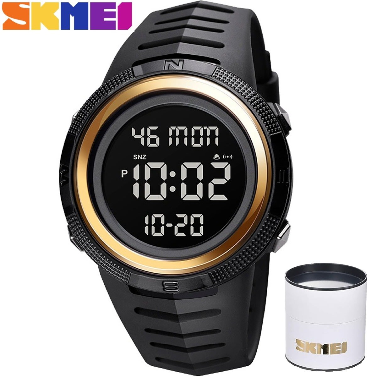 Relógio Masculino Skmei Digital 1632 Preto e Dourado Preto 4