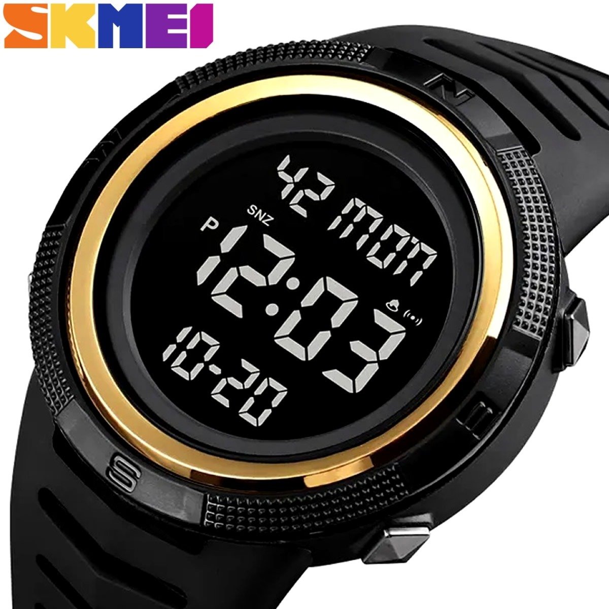 Relógio Masculino Skmei Digital 1632 Preto e Dourado Preto 6