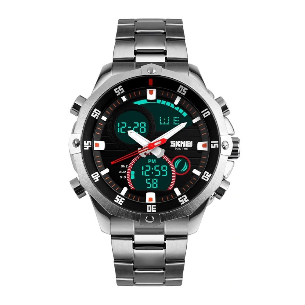 Relógio Masculino Skmei AnaDigi 1146 Prata e Preto Prata 2