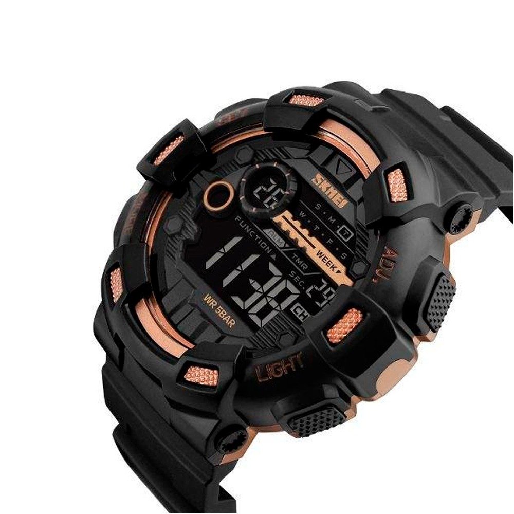 Relógio Masculino Skmei Digital 1243 Preto e Dourado Preto 3