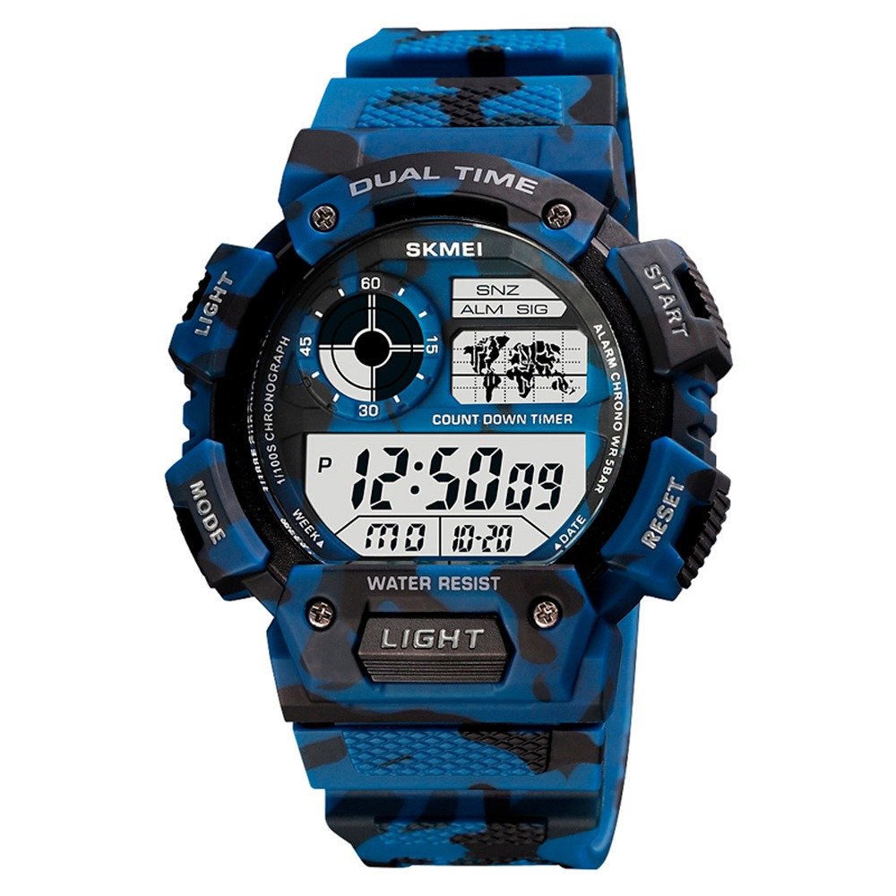 Relógio Masculino Relógio Skmei Digital 1723 Azul Camuflado