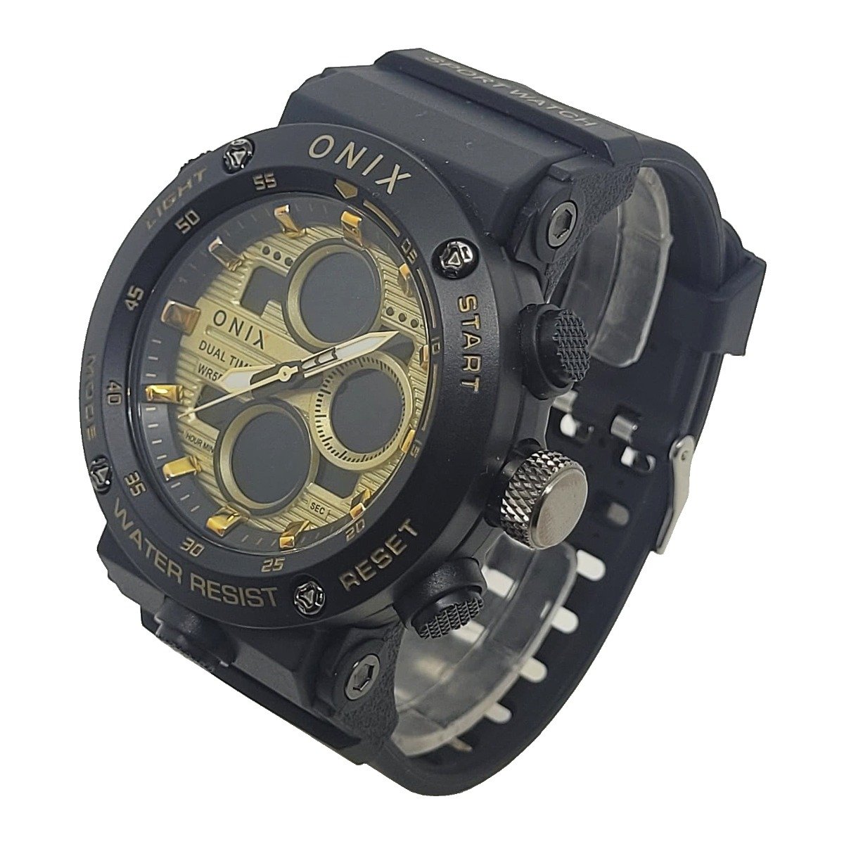 Relógio Masculino Onix AnaDigi OX116 Preto e Dourado Preto 3