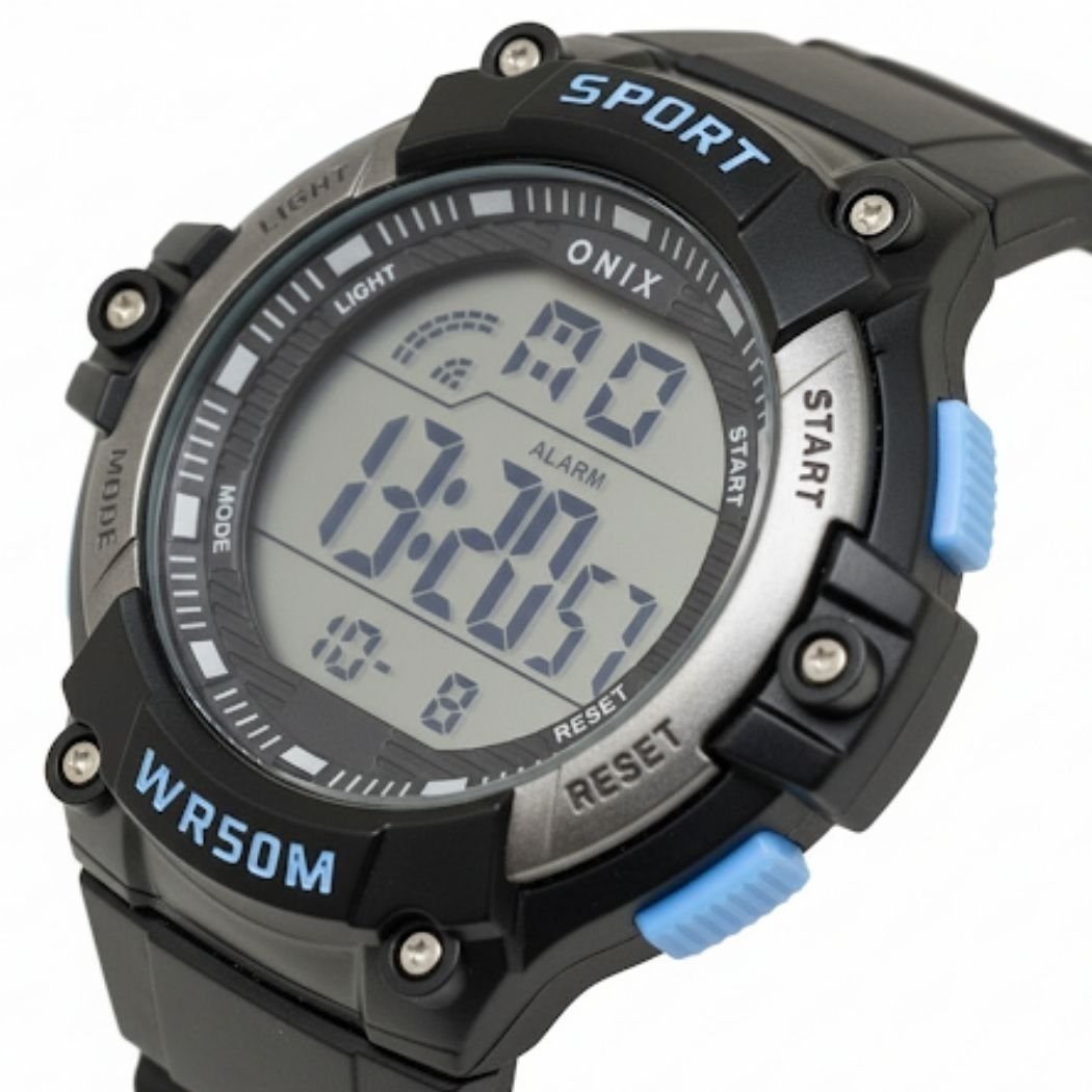 Relógio Masculino Onix Digital IT-383?0153? Preto e Azul Preto 2