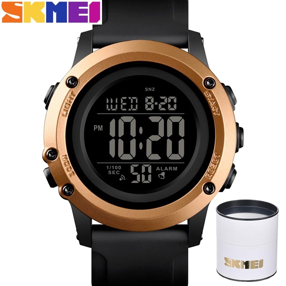 Relógio Masculino Skmei Digital 1506 Preto e Dourado Dourado 4