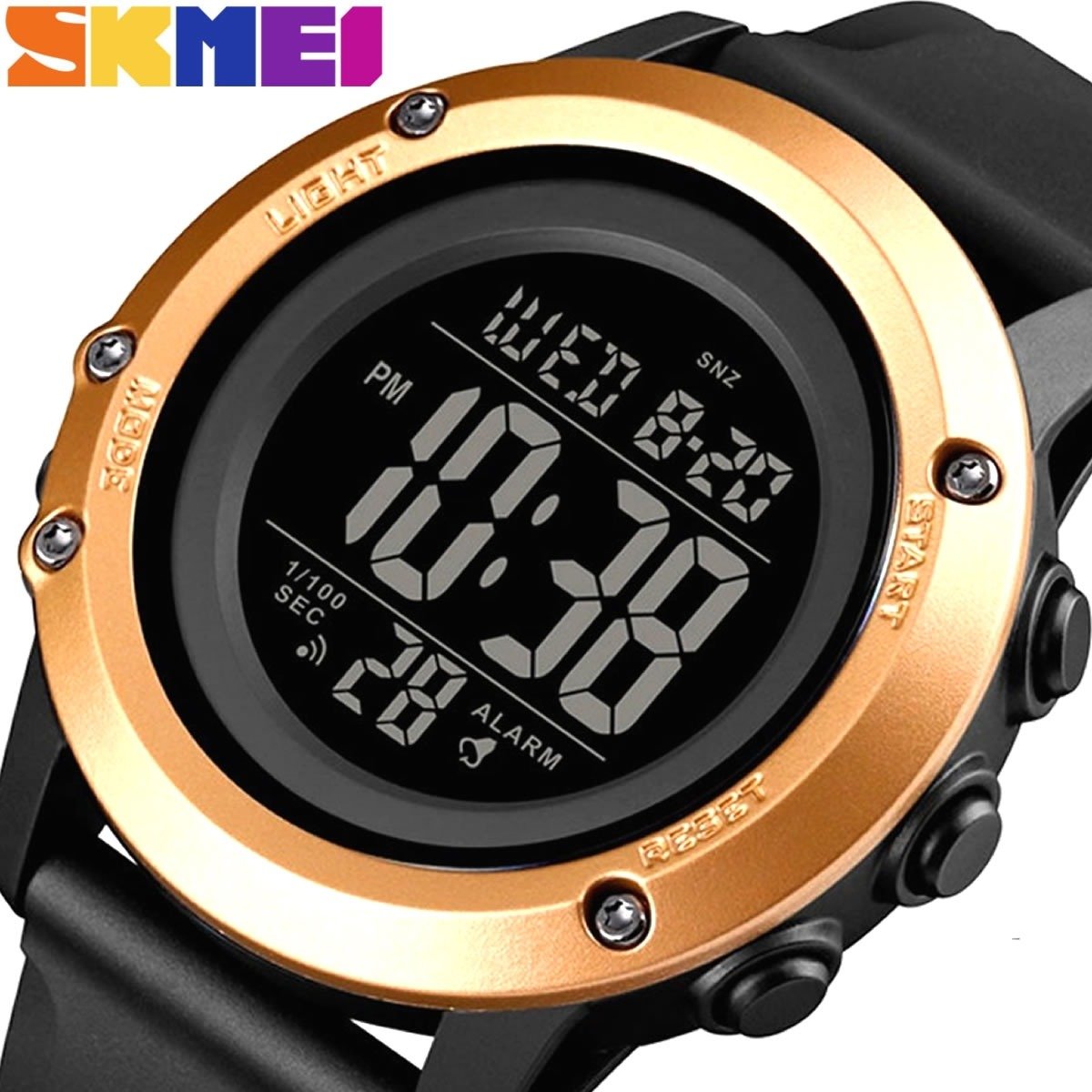 Relógio Masculino Skmei Digital 1506 Preto e Dourado Dourado 5