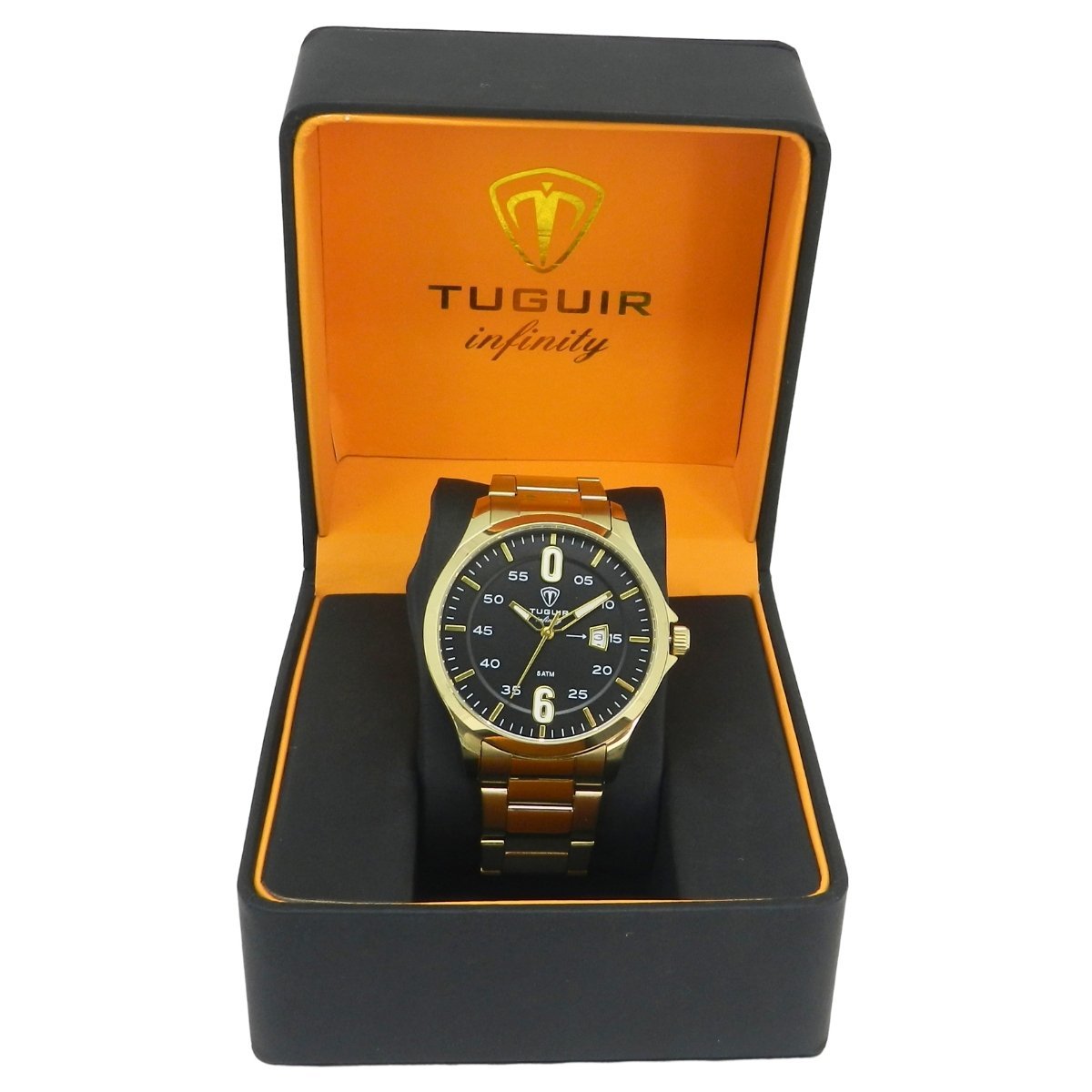 Relógio Masculino de Aço Tuguir Analógico Infinity TGI37214 Dourado e Preto Dourado 2