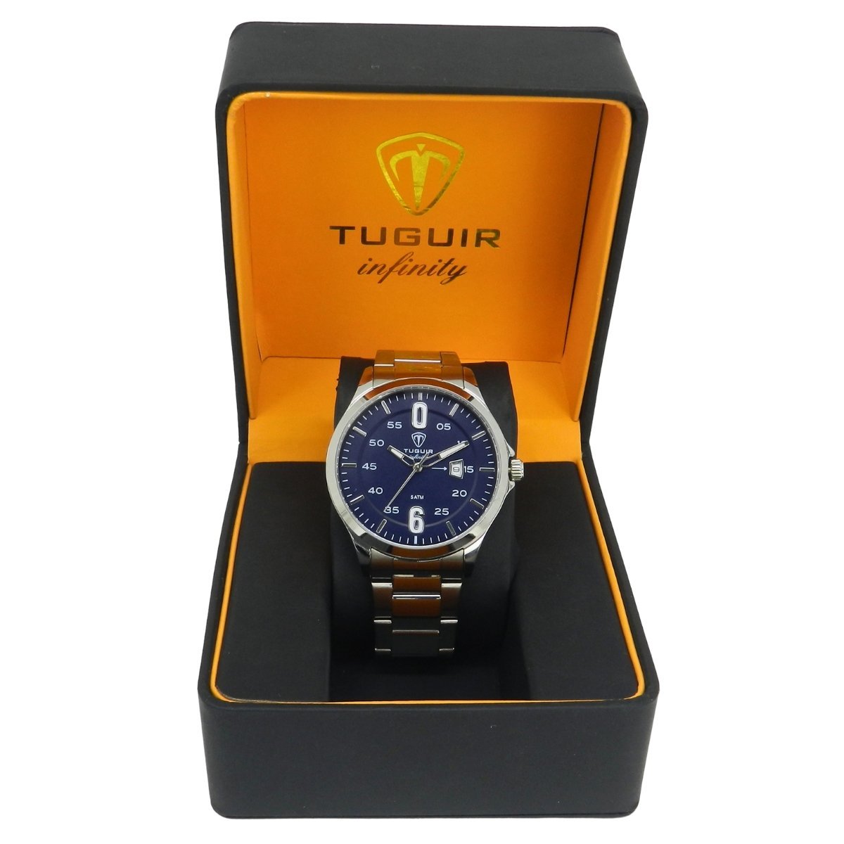 Relógio Masculino de Aço Tuguir Analógico Infinity TGI37213 Prata e Azul Prata 2