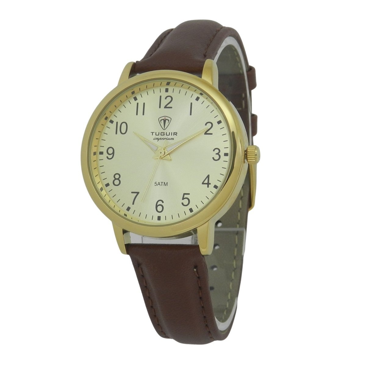 Relógio Unissex Tuguir Analógico Imperium TG30510 Dourado e Marrom Dourado 4