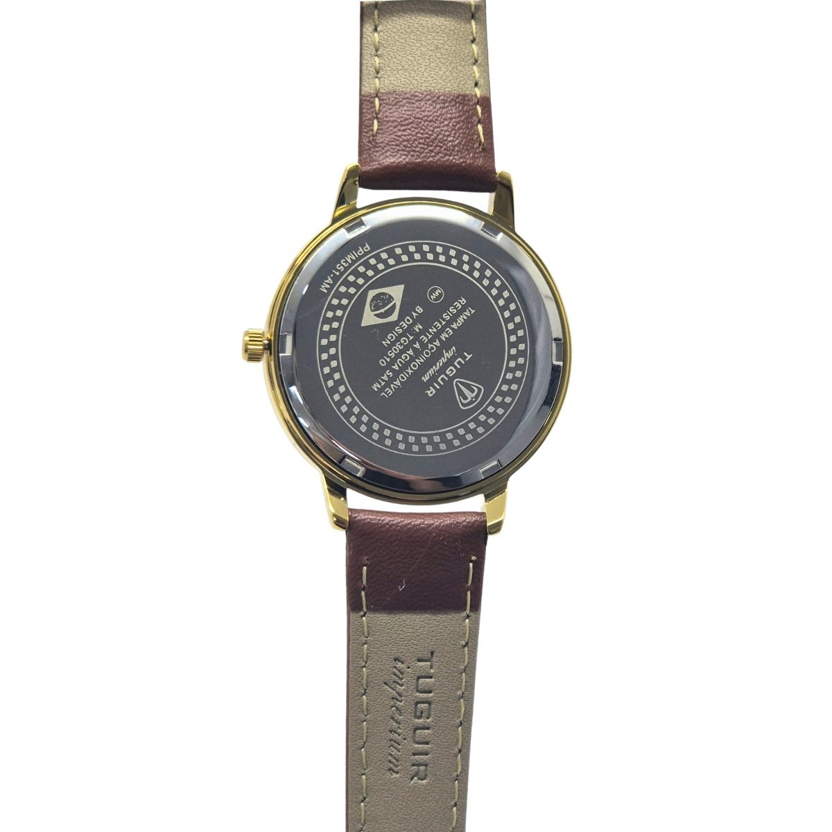 Relógio Unissex Tuguir Analógico Imperium TG30510 Dourado e Marrom Dourado 5