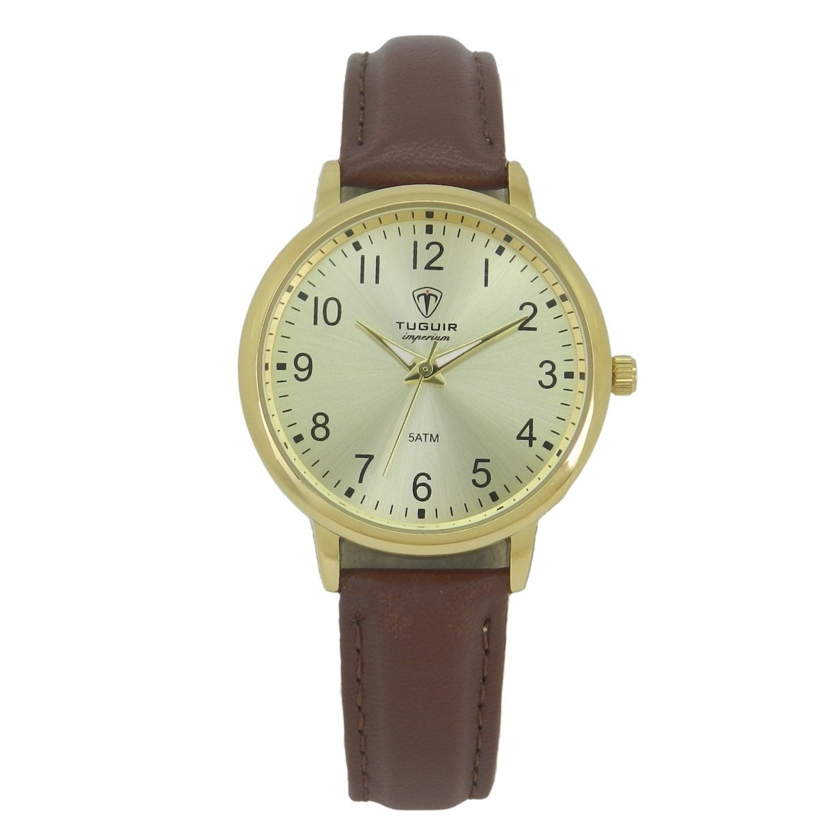 Relógio Unissex Tuguir Analógico Imperium TG30511 Dourado e Marrom