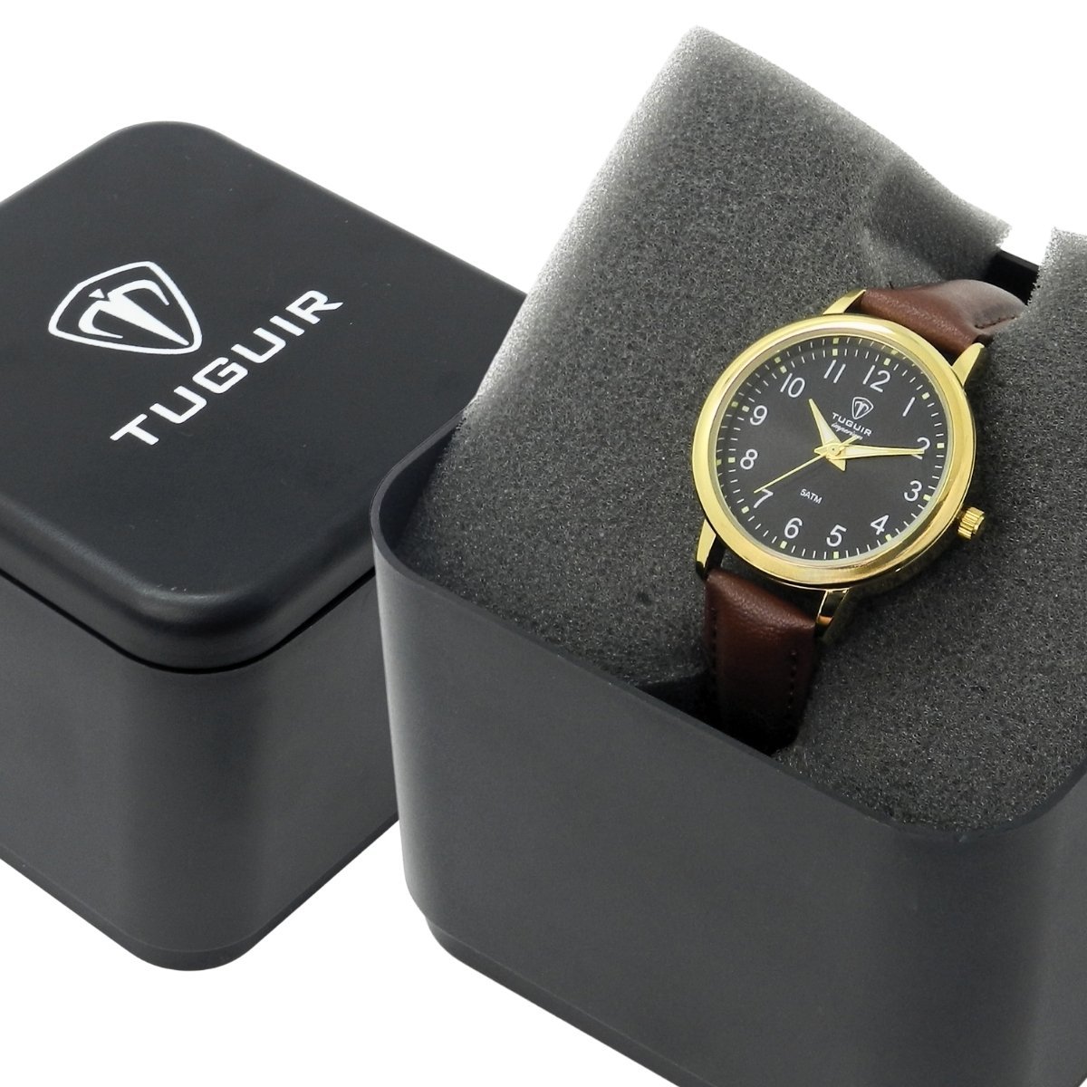 Relógio Unissex Tuguir Analógico Imperium TG30513 Preto e Marrom e Dourado Dourado 2