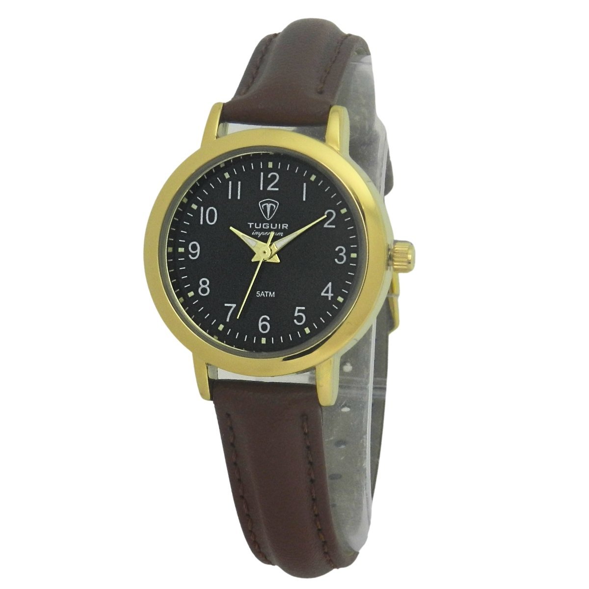 Relógio Unissex Tuguir Analógico Imperium TG30513 Preto e Marrom e Dourado Dourado 4
