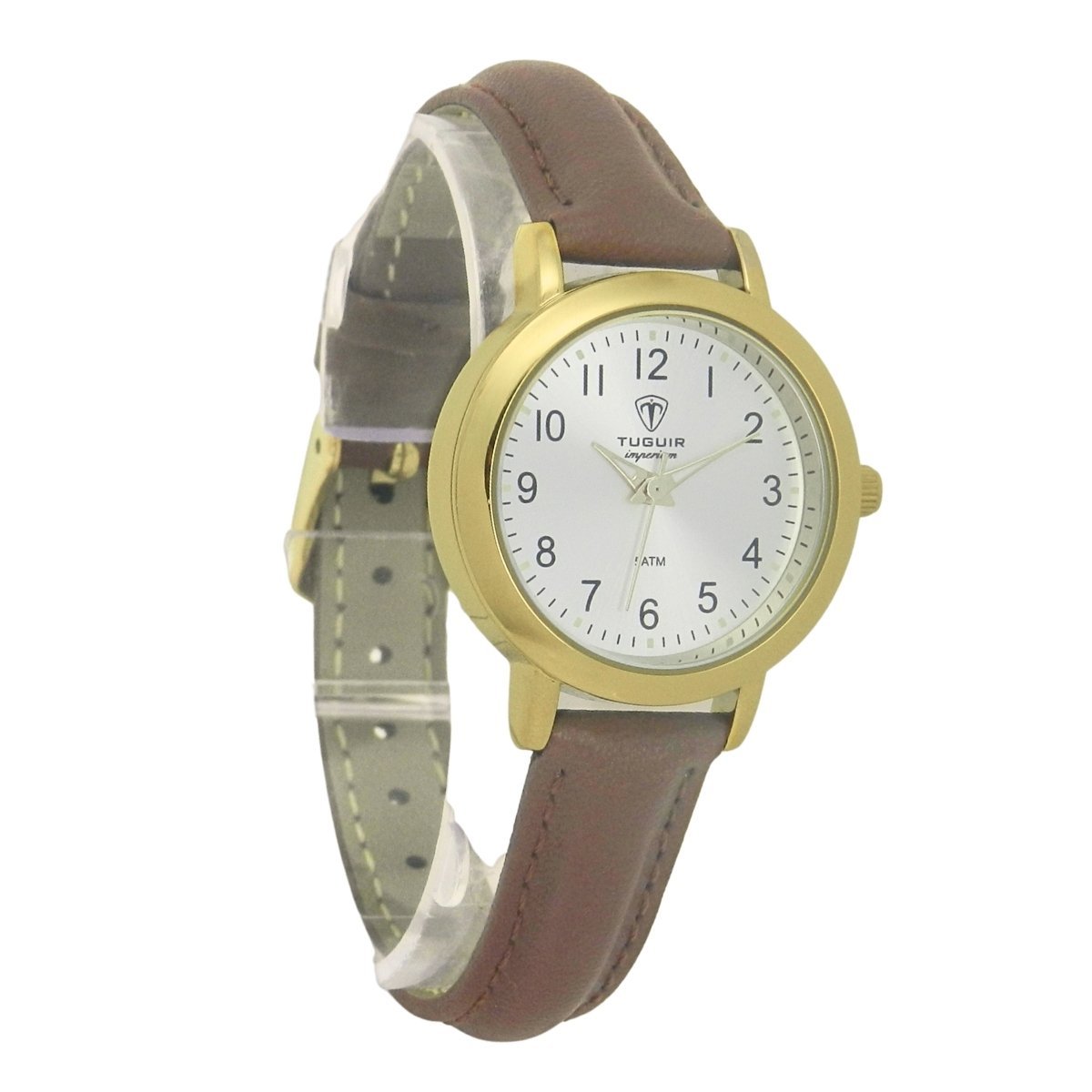 Relógio Unissex Tuguir Analógico Imperium TG30506 Dourado e Marrom e Prata Dourado 3